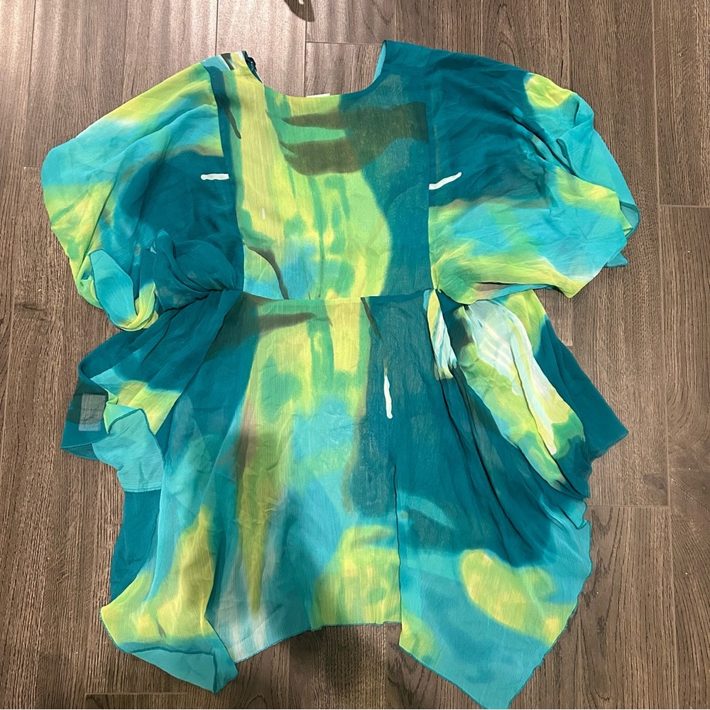 Suzy Vibrant Multicolor Sheer Kimono Top - Picture 5 of 8